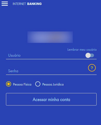 Print de um app de banco falso, reprodução/PSafe