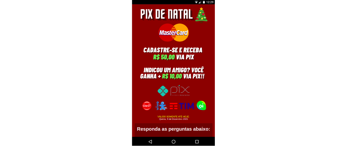 O golpe nacional do Pix de Natal foi detectado mais de 38.000 vezes em apenas 5 dias.